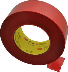 3M - 2" Wide x 60 Yd Long Red Polyethylene Film Masking Tape - Series 5903, 7.5 mil Thick, 21 In/Lb Tensile Strength - Caliber Tooling