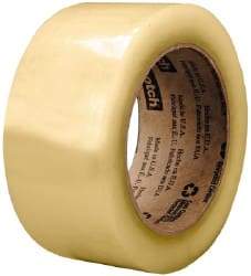 3M - 3" x 110 Yd Clear Rubber Adhesive Sealing Tape - Polypropylene Film Backing, 2.6 mil Thick, 60 Lb Tensile Strength, Series 3073 - Caliber Tooling