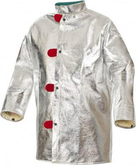 PRO-SAFE - Size S Aluminized Jacket - Silver, Yellow, Aluminized & Kevlar, Snaps Closure, 36 to 38" Chest - Caliber Tooling