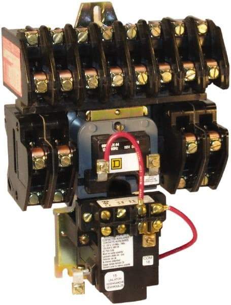 Square D - No Enclosure, 12 Pole, Mechanically Held Lighting Contactor - 20 A (Tungsten), 30 A (Fluorescent), 440 VAC at 50 Hz, 480 VAC at 60 Hz, 12NO Contact Configuration - Caliber Tooling