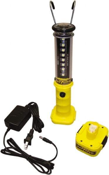 Made in USA - 100 VAC & 240 VAC, (8) 1/2, (1) 1 Watt, Cordless, LED Portable Handheld Work Light - 1 Head, Polycarbonate - Caliber Tooling