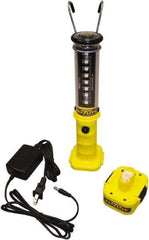 Made in USA - 100 VAC & 240 VAC, (8) 1/2, (1) 1 Watt, Cordless, LED Portable Handheld Work Light - 1 Head, Polycarbonate - Caliber Tooling