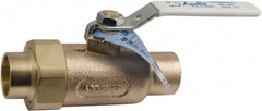 Conbraco - 2" Pipe, Standard Port, Bronze Single Union Ends Ball Valve - Bi-Directional, Union/Soldered x Union/Soldered Ends, Lever Handle, 600 WOG, 150 WSP - Caliber Tooling