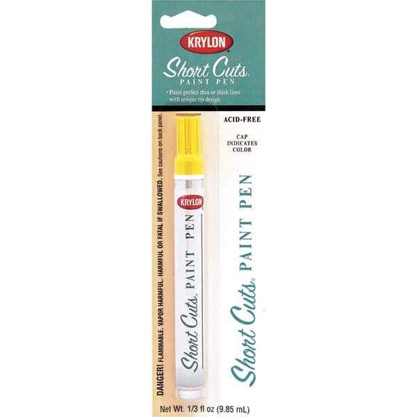 Krylon - 0.33 oz Sun Yellow Gloss Finish Paint Pen - Pen, Direct to Metal, 522 gL VOC Compliance - Caliber Tooling