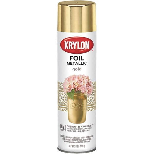 Krylon - Gold Foil, Gloss, Metallic Spray Paint - 8 oz Container - Caliber Tooling