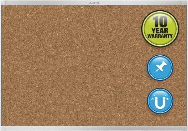 Quartet - 48" Wide x 36" High Open Cork Bulletin Board - Natural (Color) - Caliber Tooling