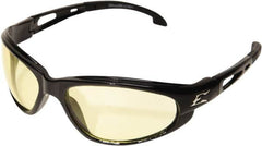 Edge Eyewear - Yellow Lenses, Framed Safety Glasses - Anti-Fog, Scratch Resistant, Black Nylon Frame, Size Universal, Wrap Around - Caliber Tooling