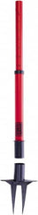 Banner Stakes - 22 to 42" High, 2-3/8" Pole Diam, Stanchion - 9" Base Diam, Removable Spike Nylon Base, Red Plastic Post, For Outdoor Use - Caliber Tooling