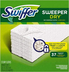 Swiffer - 8" Long x 10.4" Wide Microfiber Dust Mop Pad - Snap-On, White, Rectangular Head - Caliber Tooling