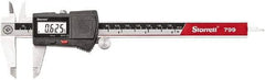 Starrett - 0 to 150mm Range, 0.01mm Resolution, Electronic Caliper - Stainless Steel with 1-1/2" Stainless Steel Jaws, 0.02mm Accuracy - Caliber Tooling