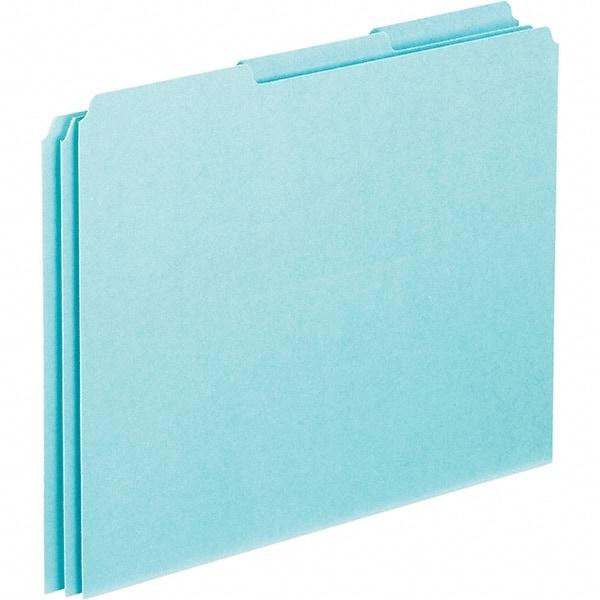 Pendaflex - 8-1/2 x 11" 100 Tabs, Unpunched, Blank Top Tab File Guides - Blue - Caliber Tooling