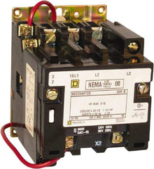 Square D - 3 Pole, 24 Coil VAC at 60 Hz, 9 Amp NEMA Contactor - Open Enclosure, 60 Hz at 24 VAC - Caliber Tooling