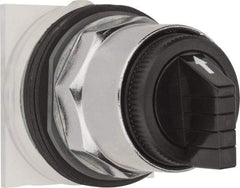 Schneider Electric - 1.18 Inch Mount Hole, 3 Position, Knob and Pushbutton Operated, Selector Switch Only - Black, Momentary (MO), without Contact Blocks, Weatherproof and Dust and Oil Resistant - Caliber Tooling