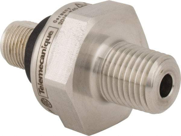 Telemecanique Sensors - 1/4-18 NPT (Male) Connector, 12 to 24 VDC, 300 psi Sensor, Shock and Vibration Resistant, Control Circuit Pressure Sensor - 26mm Long x 30mm Wide, IP65, IP67, IP69, For Use with OsiSense XM - Caliber Tooling