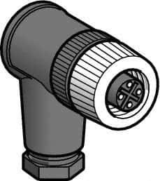 Telemecanique Sensors - 3 Amp, M12 4 Pin Elbowed Female Field Attachable Connector Sensor and Receptacle - 125 VAC, 150 VDC, IP67 Ingress Rating - Caliber Tooling