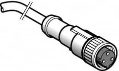 Telemecanique Sensors - 4 Amp, 1/2-20 UNF 3 Pin Female Straight Cordset Sensor and Receptacle - 250 VAC, 300 VDC, 2m Cable Length, IP67 Ingress Rating - Caliber Tooling