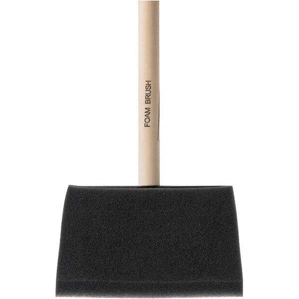 Rubberset - 4" Flat Foam Foam Paint Brush - Wood Pole-Mount Handle - Caliber Tooling