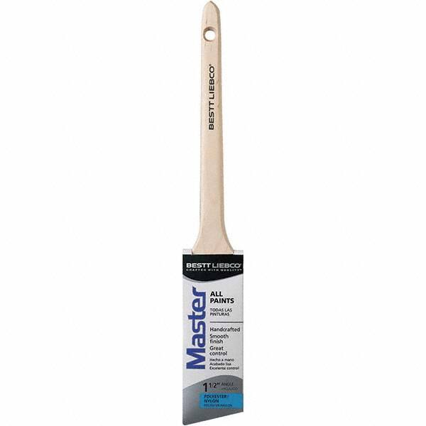 Bestt-Liebco - 1-1/2" Angled Nylon/Polyester Sash Brush - Wood Rattail Handle - Caliber Tooling