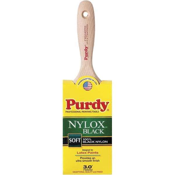 Purdy - 3" Flat Synthetic Wall Brush - 3-7/16" Bristle Length, 3-7/16" Wood Flat Handle - Caliber Tooling