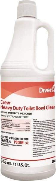 Diversey - 32 oz Squeeze Bottle Liquid Toilet Bowl Cleaner - Mint Scent, Nonacidic, Toilets - Caliber Tooling