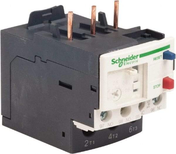 Schneider Electric - 3 Pole, NEMA Size 00-1, 0.4 to 0.63 Amp, 690 VAC, Thermal NEMA Overload Relay - Trip Class 20, For Use with LC1D09, LC1D12, LC1D18, LC1D25, LC1D32 and LC1D38 - Caliber Tooling