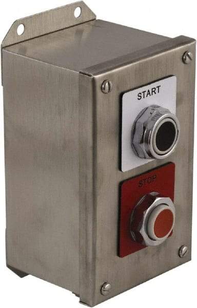 Schneider Electric - 2 Operator, Projecting Pushbutton Control Station - Start, Stop (Legend), Momentary Switch, 1NO/2NC Contact, NEMA 13, 3, 4 - Caliber Tooling