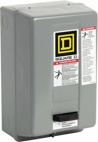 Square D - 208 Coil VAC at 60 Hz, 18 Amp, Nonreversible Enclosed Enclosure NEMA Motor Starter - 3 hp at 1 Phase, 1 Enclosure Rating - Caliber Tooling