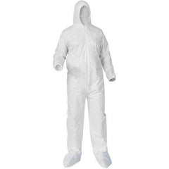 KleenGuard - Size 2XL Polypropylene General Purpose Coveralls - White, Zipper Closure, Elastic Cuffs, Elastic Ankles, Serged Seams - Caliber Tooling