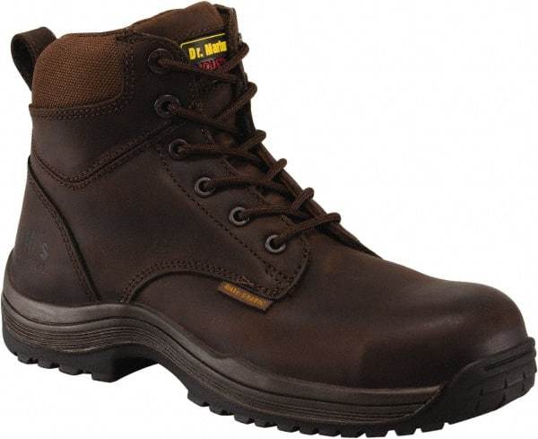 Dr. Martens - Men's Size 7 Medium Width Composite Work Boot - Brown, Leather Upper, Rubber Outsole, 7" High, Dielectric, Hot Weather, Non-Slip - Caliber Tooling