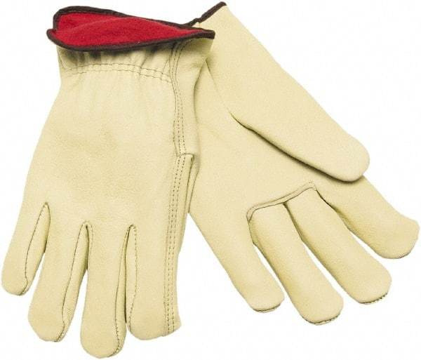 MCR Safety - Size L Cold Protection Work Gloves - For Work & Driver, Uncoated, Natural/Red, Paired - Caliber Tooling