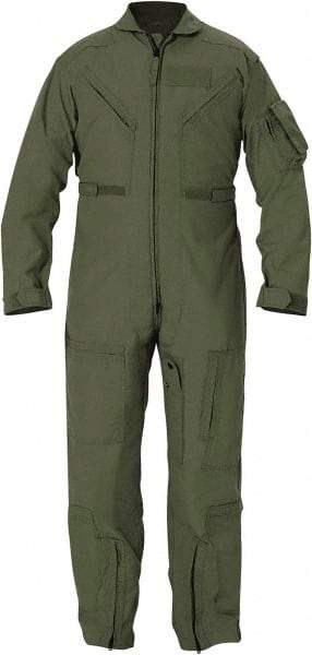 PROPPER - Size 40 Long, Green, Two Way Zipper, Flame Resistant/Retardant Flight Suit - 40" Chest, Nomex, 6 Pockets, Sewn to Mil Spec FNS/PD 96-17 (MIL-C-83141A), Adjustable Waist Belt with Hook and Loop Closure, Bi-Swing Back - Caliber Tooling