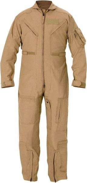 PROPPER - Size 52 Long, Tan, Zipper Front, Flame Resistant Coveralls - Nomex, Open Wrists and Ankles, 6 Pockets - Caliber Tooling