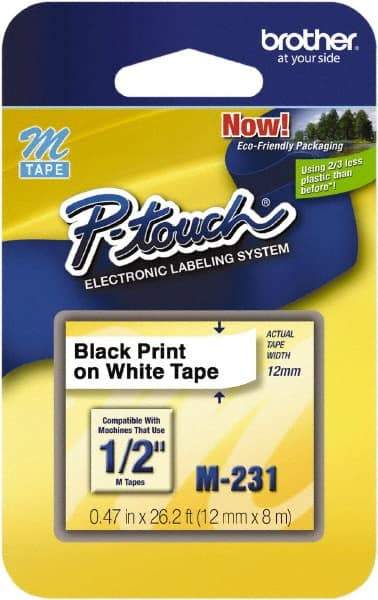 Brother - 3.31" Wide x 314-13/32" Long, White Tape Cassette - For Label Maker - Caliber Tooling