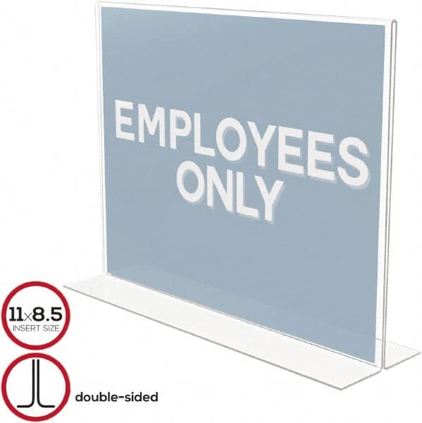 Deflect-o - 11" Wide x 8-1/2" High Sign Compatiblity, Plastic Sign Holder - Clear, 8-1/2" Holder Height - Caliber Tooling