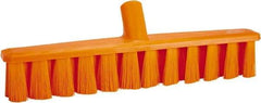 Vikan - 15.25" Combo Duty Polyester Push Broom - 1-7/8" Bristle Length, Plastic Block, European Threaded Handle Connection, Handle Sold Separately - Caliber Tooling