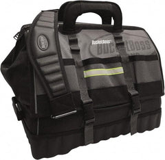 Bucket Boss - 18 Pocket Gray & Black Polyester Tool Bag - 18" Wide x 11" Deep x 16" High - Caliber Tooling