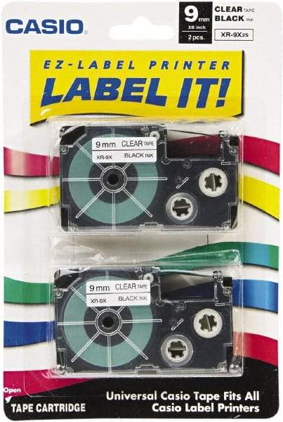 Casio - 0.354" Wide x 312" Long, Clear Plastic/Paper Tape Cassette - For Label Maker - Caliber Tooling