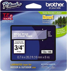 Brother - 3/4" Wide x 314.4" Long, Clear Plastic/Paper Tape Cassette - For Label Maker - Caliber Tooling