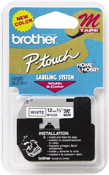 Brother - 1/2" Wide, White Tape Cassette - For Label Maker - Caliber Tooling