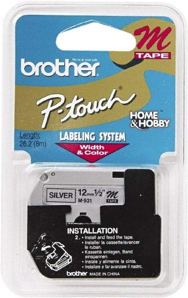 Brother - 1/2" Wide, Silver Tape Cassette - For Label Maker - Caliber Tooling