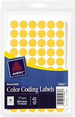 AVERY - 1/2" Wide x 1/2" Long, Neon Orange Paper Color Coding Labels - For Handwrite Only - Caliber Tooling