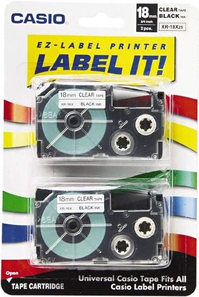 Casio - 312" Long, Clear Tape Cassette - For Label Maker - Caliber Tooling