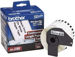 Brother - 2.4" Wide x 1,200" Long, White Paper Label Tape - For PC Label Printers - Caliber Tooling