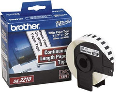 Brother - 1.1" Wide x 1,200" Long, White Paper Label Tape - For PC Label Printers - Caliber Tooling