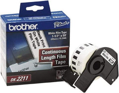 Brother - 1-3/32" Wide x 600" Long, White Film Label Tape - For PC Label Printers - Caliber Tooling