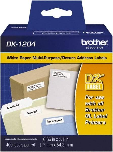 Brother - 0.66" Wide x 2-7/64" Long, White Paper Multi-Purpose Label - For PC Label Printers - Caliber Tooling