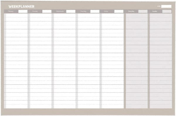 MasterVision - 24" High x 36" Wide Magnetic Dry Erase Calendar - Steel - Caliber Tooling