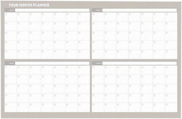 MasterVision - 24" High x 36" Wide Magnetic Dry Erase Calendar - Steel - Caliber Tooling