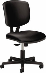 Hon - 40" High Task Chair - 25" Wide x 25-3/4" Deep, Leather Seat, Black - Caliber Tooling