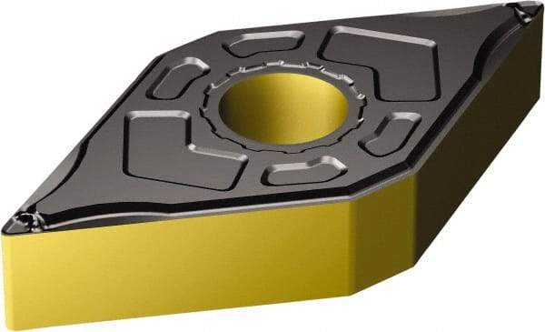 Sandvik Coromant - DNMG431 LC Grade 4325 Carbide Turning Insert - TiCN/Al2O3/TiN Finish, 55° Parallelogram, 1/2" Inscr Circle, 3/16" Thick, 1/64" Corner Radius - Caliber Tooling